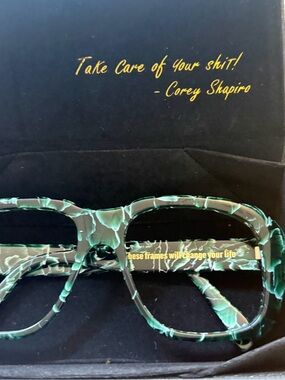 Green Marble No Lens Vintage Frames